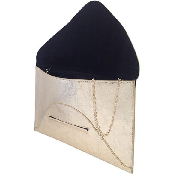 Crushed Metallic Envelope Clutch - Picture 6 of 7